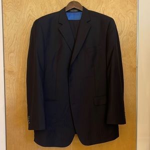 Michael Kors men’s suit navy blue striped ( Size: 46 long - Pants 40x32)